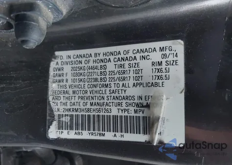 2014 Honda Cr-V Ex from USA, damaged, VIN 2HKRM3H58EH561263